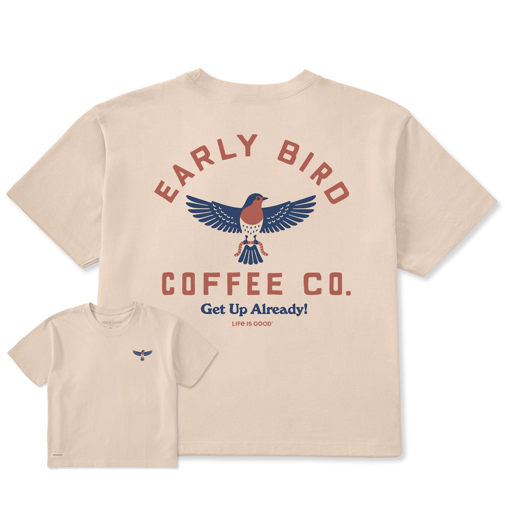 Women's Early Bird Coffee Co. Short Sleeve Crusher Boxy Tee