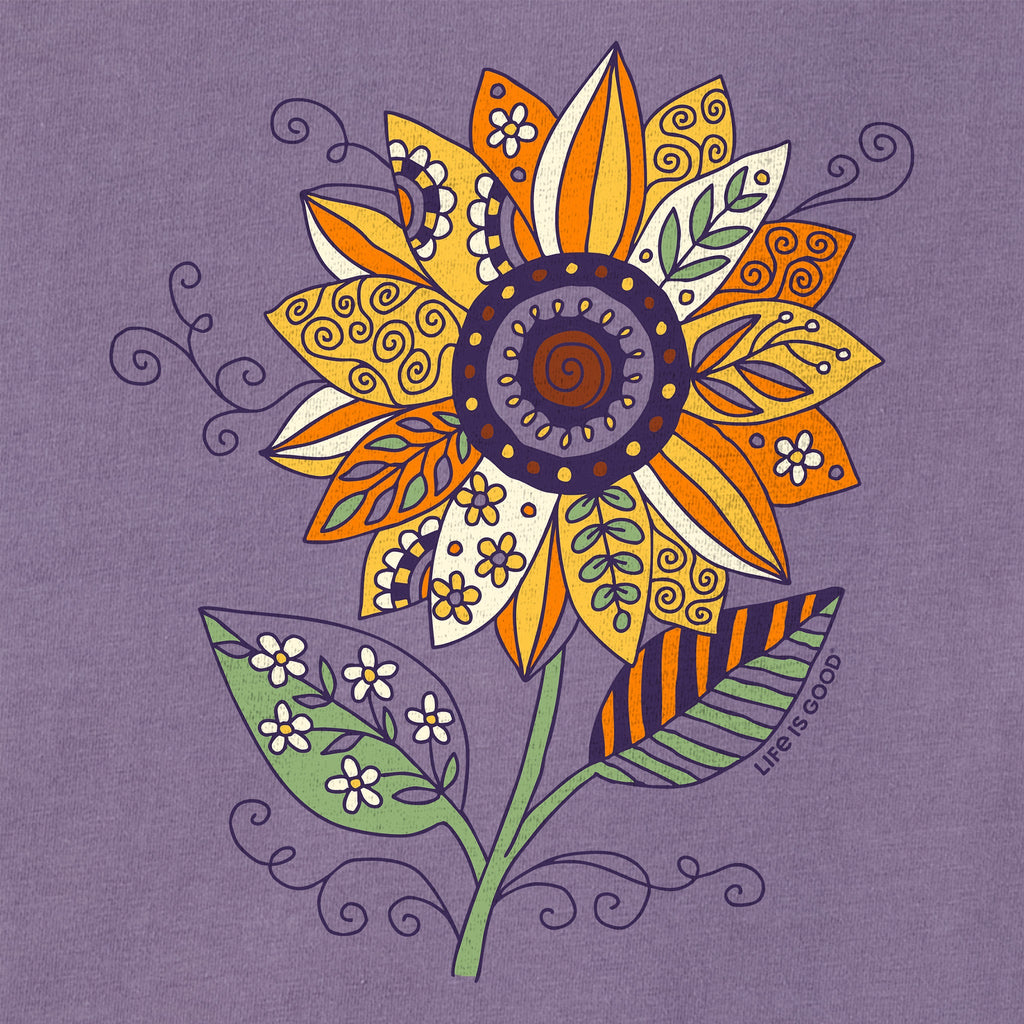 Women's Sunflower Season Long Sleeve Crusher Vee