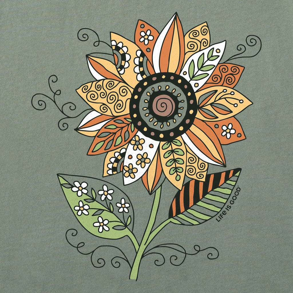 Women's Sunflower Season Long Sleeve Crusher Vee