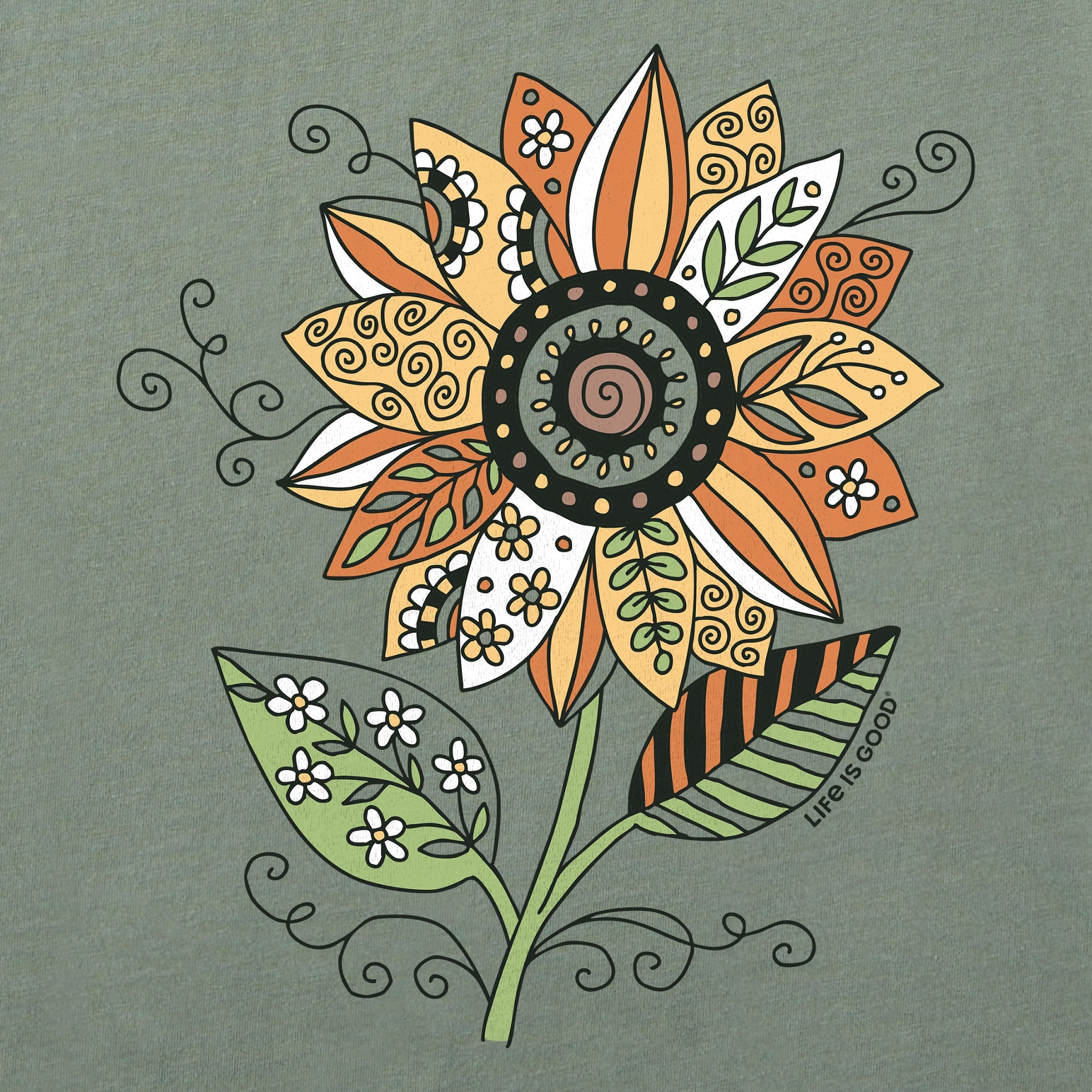 Women's Sunflower Season Long Sleeve Crusher Vee