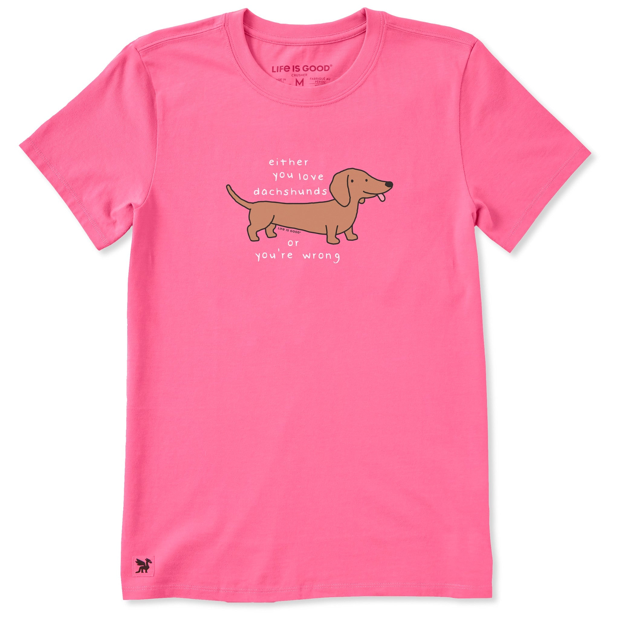 Women's Either You Love Dachshunds Short Sleeve Crusher Tee