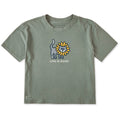 Women's Cat in Sunflower Short Sleeve Crusher Boxy Tee