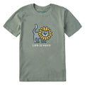 Kids Cat in Sunflower Short Sleeve Crusher Tee