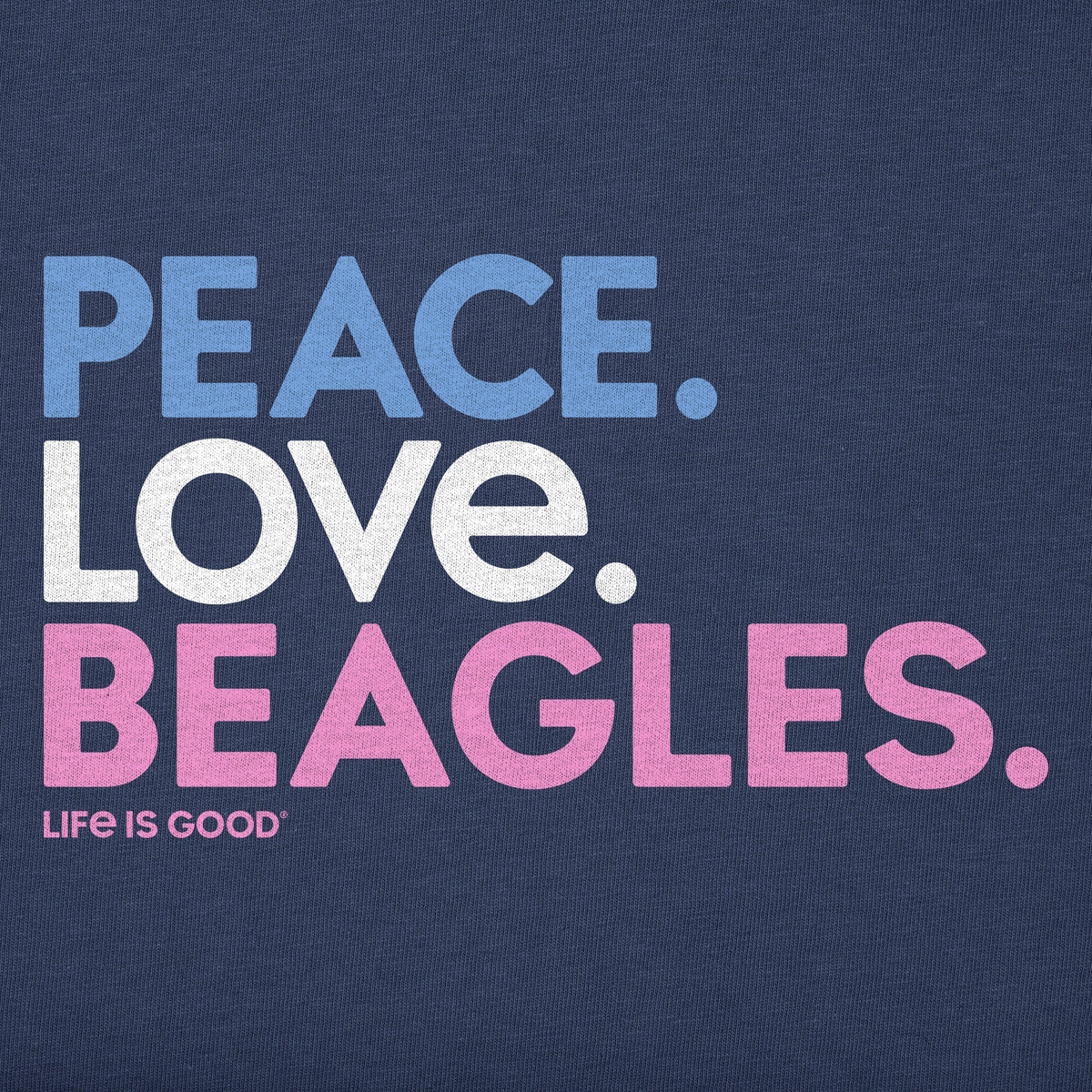 Women's Peace Love Beagles Short Sleeve Crusher Boxy Tee