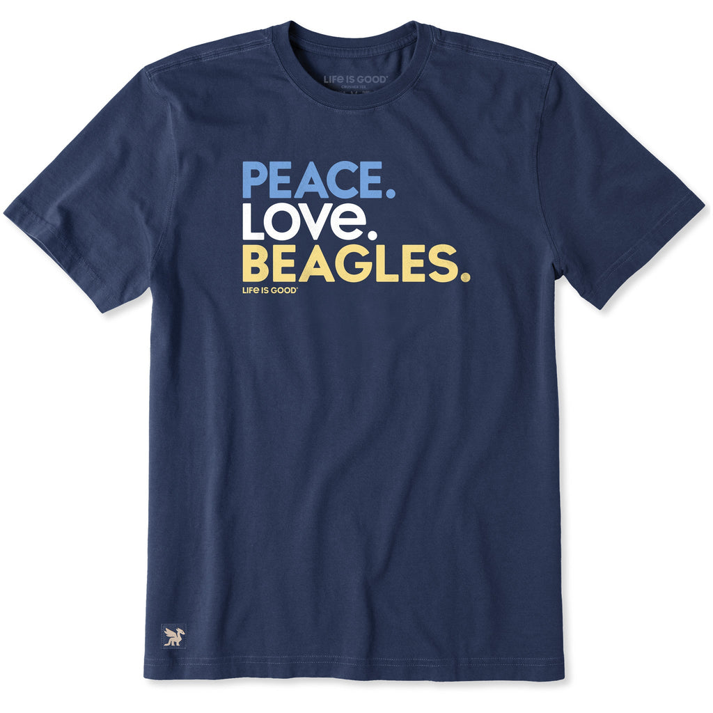Men's Peace Love Beagles Short Sleeve Crusher Tee