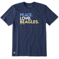 Men's Peace Love Beagles Short Sleeve Crusher Tee