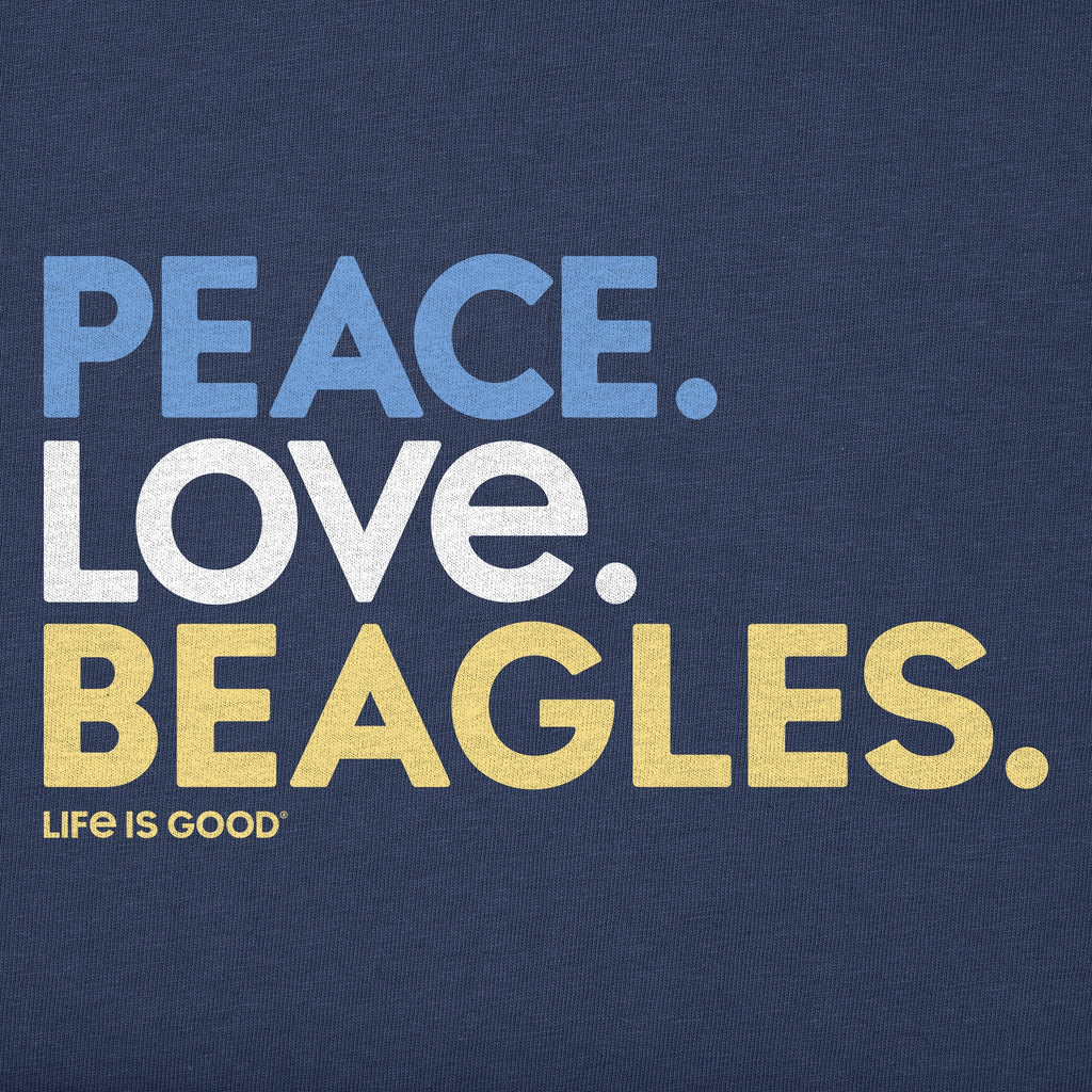 Men's Peace Love Beagles Short Sleeve Crusher Tee