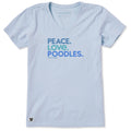 Women's Peace Love Poodles Short Sleeve Crusher Vee