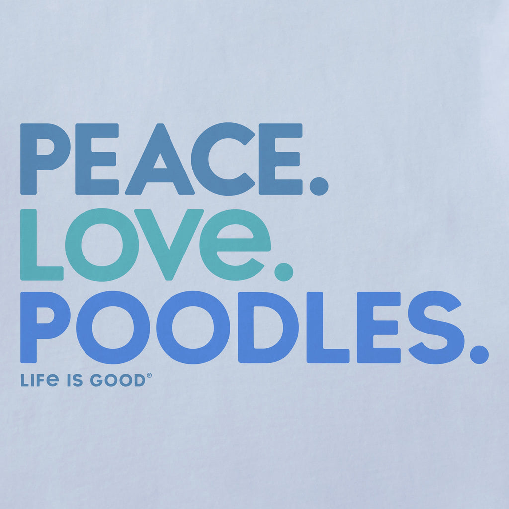 Women's Peace Love Poodles Short Sleeve Crusher Vee