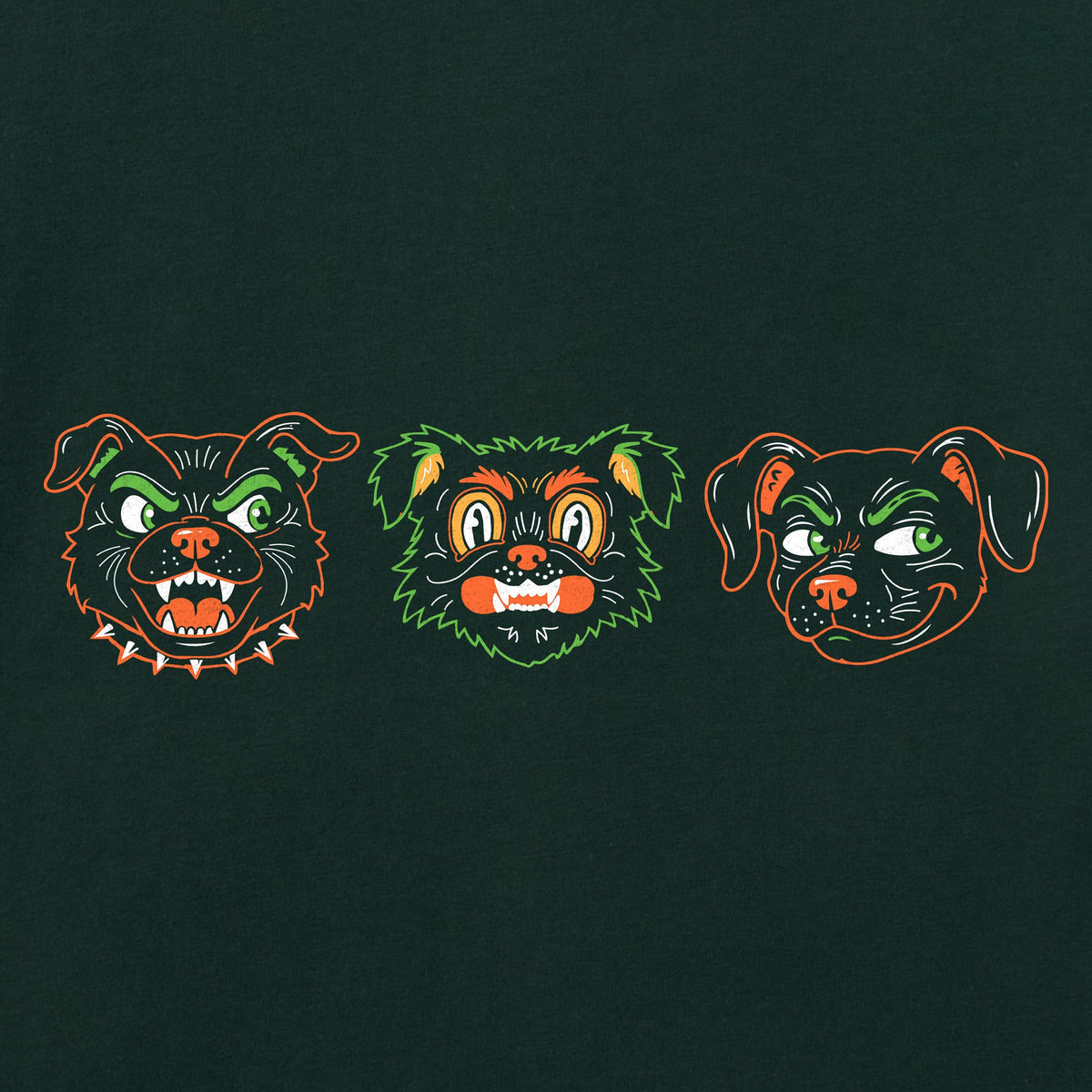 Women's Retro Halloween Dogs Short Sleeve Crusher Boxy Tee