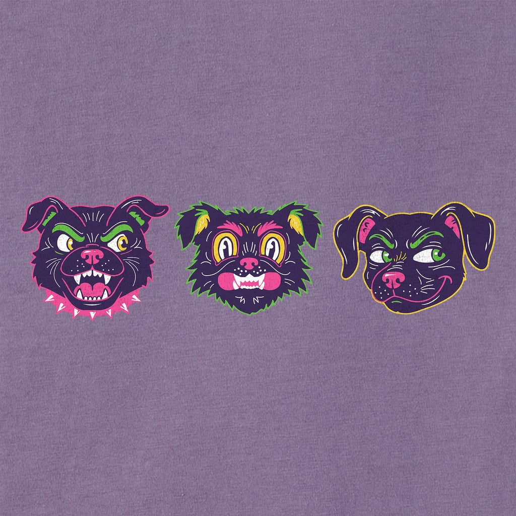 Women's Retro Halloween Dogs Short Sleeve Crusher Boxy Tee