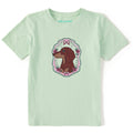 Kids Flower Frame Dachshund Short Sleeve Crusher Tee