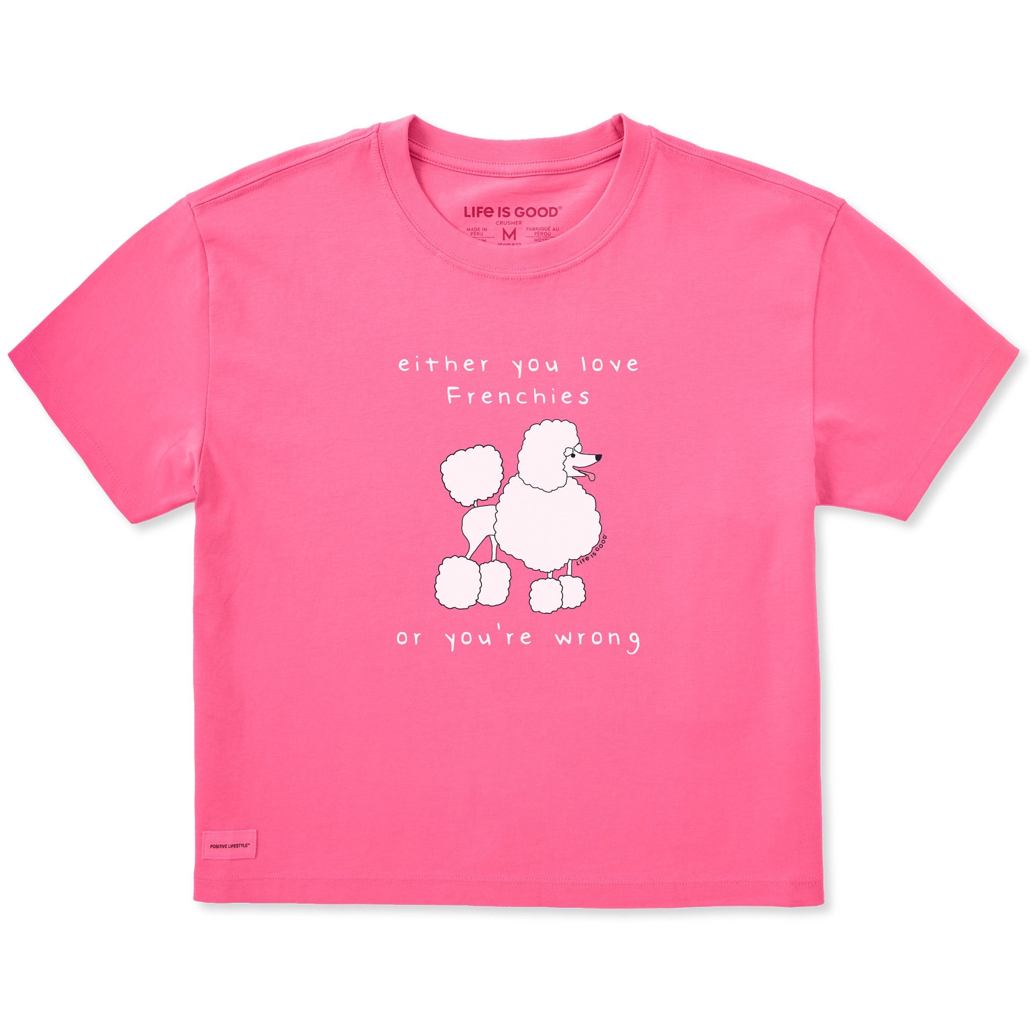Women's Love Frenchies or Wrong Short Sleeve Crusher Boxy Tee