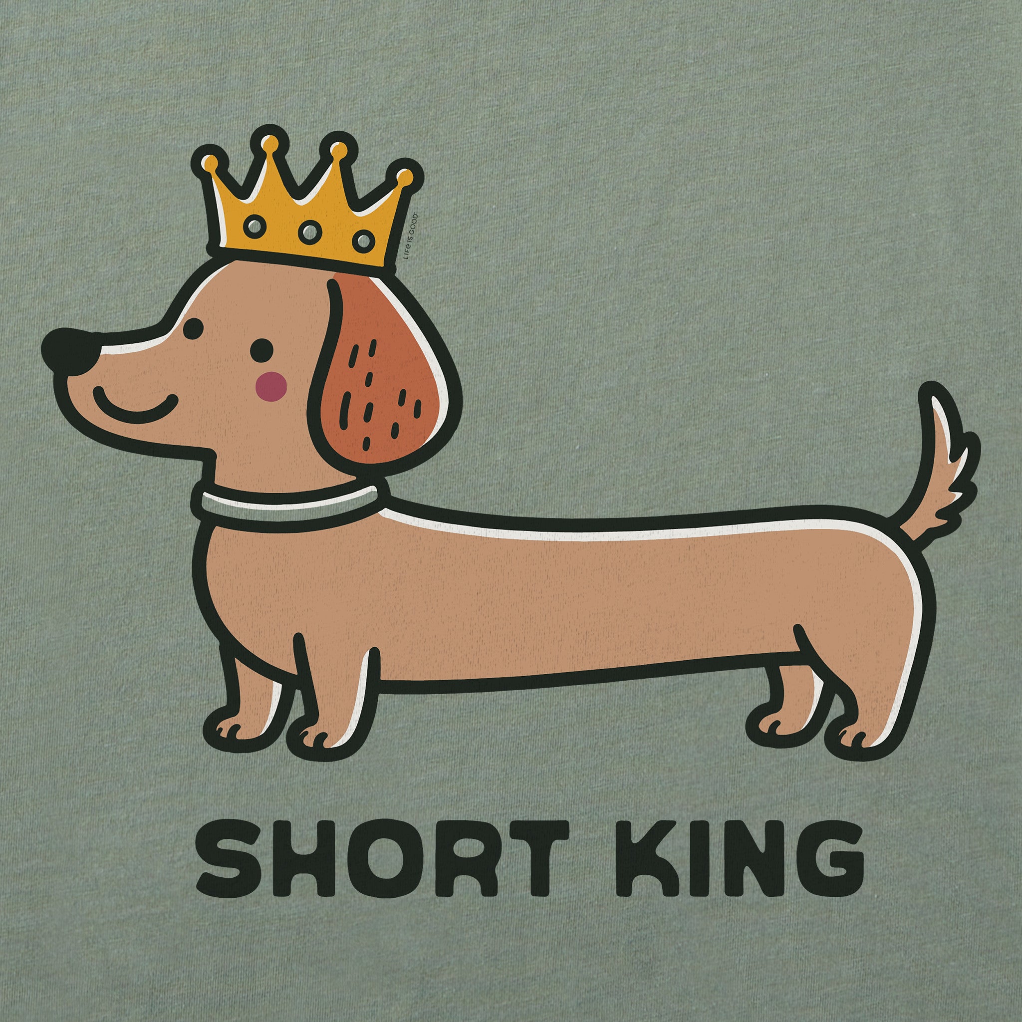 Men's Short King Dachshund Short Sleeve Crusher Tee