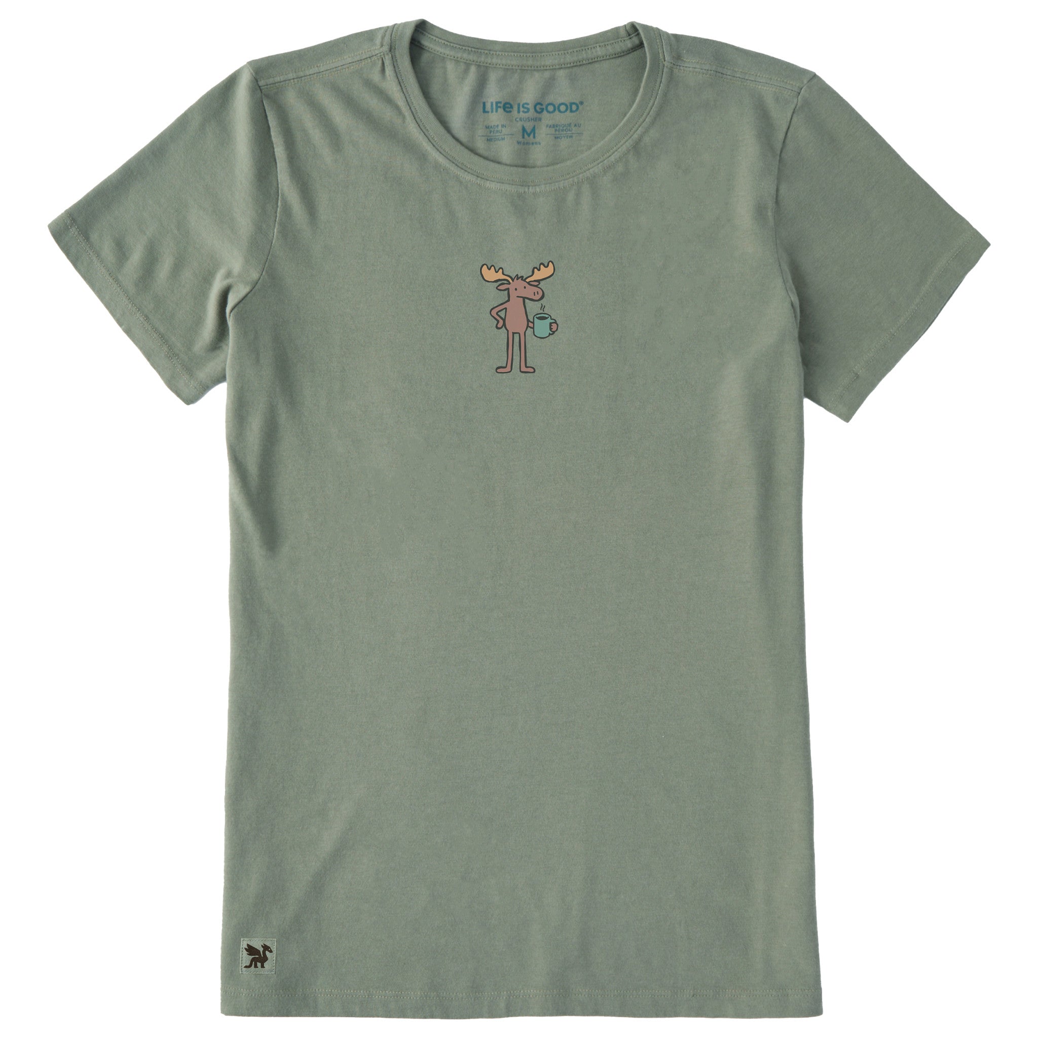 Women's Moose Coffee Short Sleeve Crusher Tee