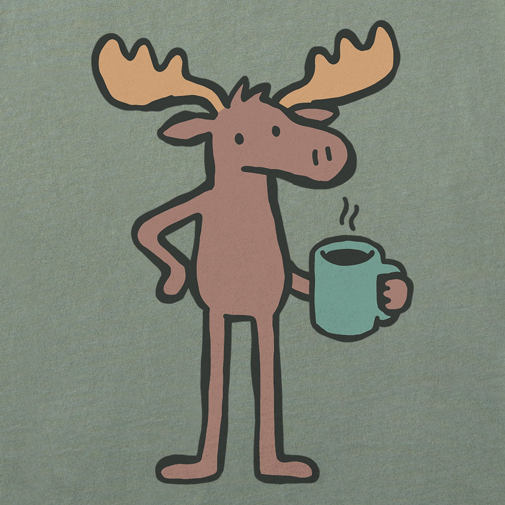 Women's Moose Coffee Short Sleeve Crusher Tee