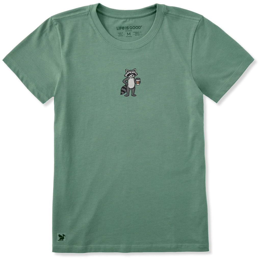 Women's Raccoon Coffee Short Sleeve Crusher Tee