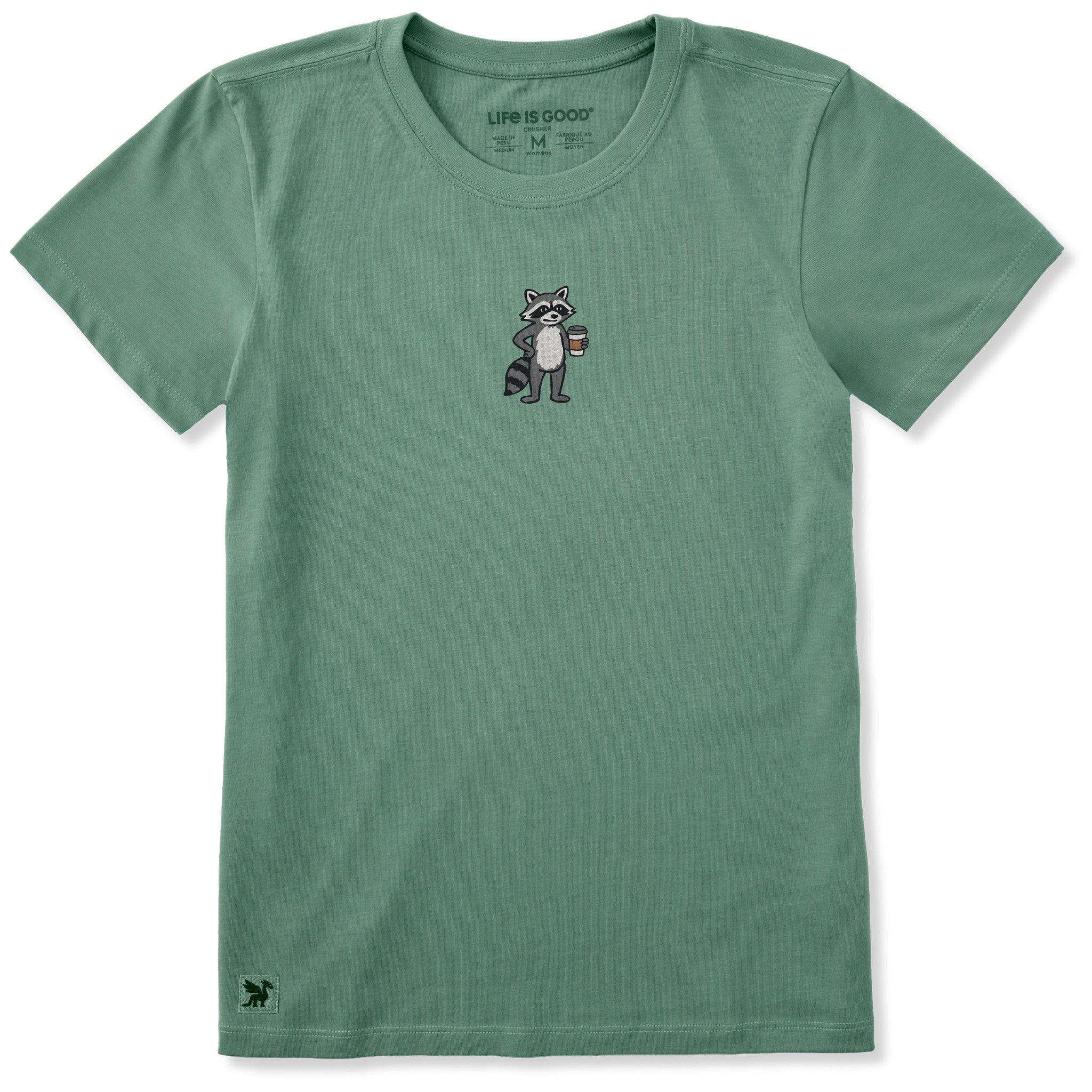 Women's Raccoon Coffee Short Sleeve Crusher Tee