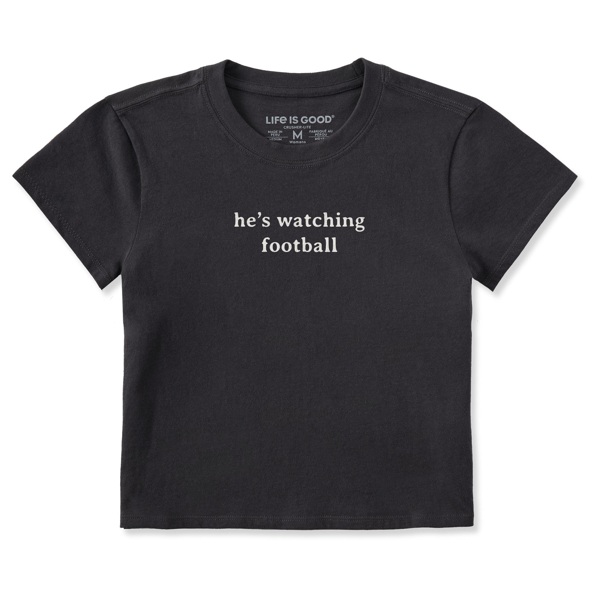 Women's He's Watching Football Crusher-LITE Shrunken Tee