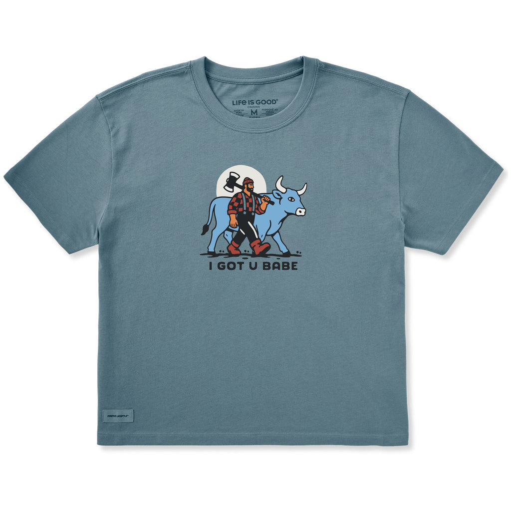 Women's I Got U Babe Paul Bunyan Short Sleeve Crusher Boxy Tee