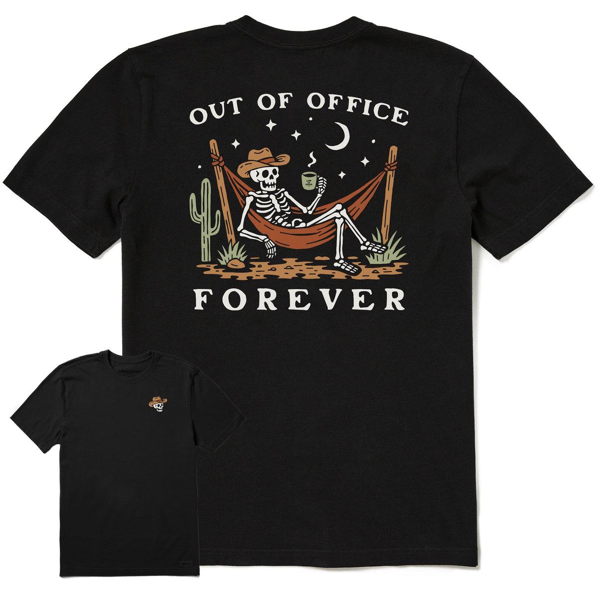 Men's Out of Office Forever Skeleton Short Sleeve Crusher Tee