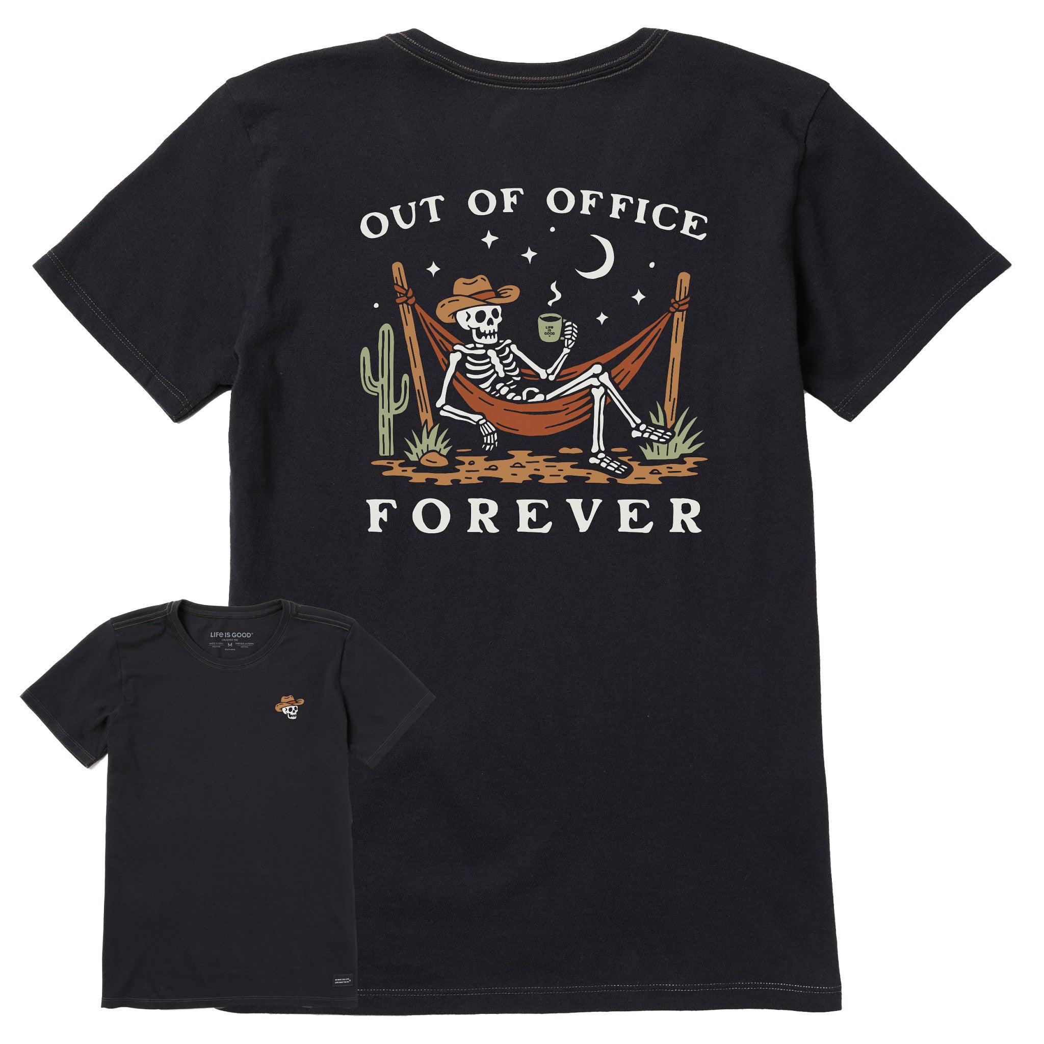 Women's Out of Office Forever Skeleton Short Sleeve Crusher Tee