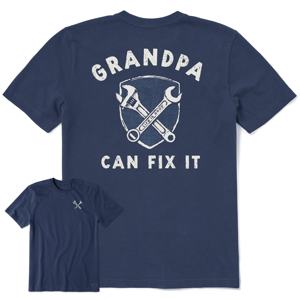 Men's Grandpa Can Fix It Short Sleeve Crusher Tee