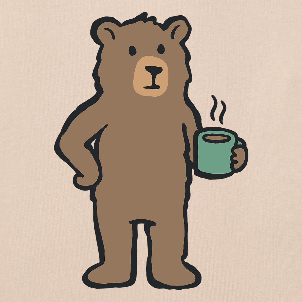 Women's Bear Coffee Short Sleeve Crusher Tee
