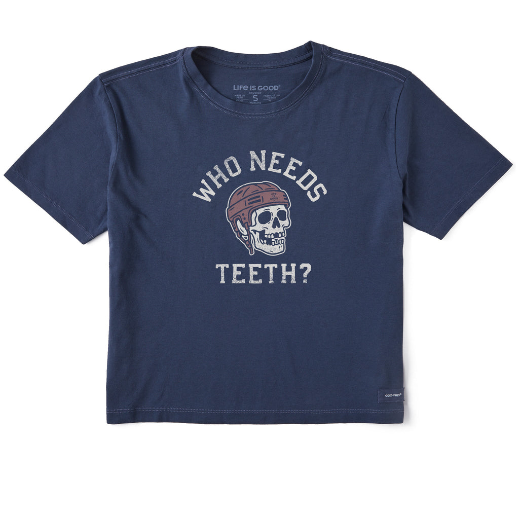 Women's Who Needs Teeth Short Sleeve Crusher Boxy Tee